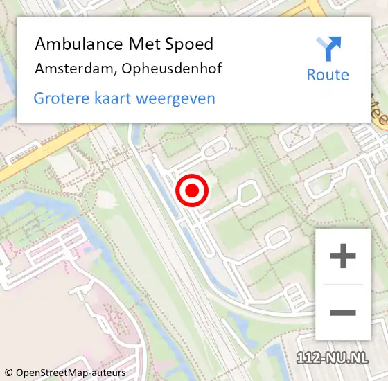 Locatie op kaart van de 112 melding: Ambulance Met Spoed Naar Amsterdam-Zuidoost, Opheusdenhof op 12 september 2022 03:37