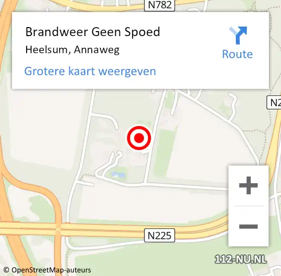 Locatie op kaart van de 112 melding: Brandweer Geen Spoed Naar Heelsum, Annaweg op 12 september 2022 07:58