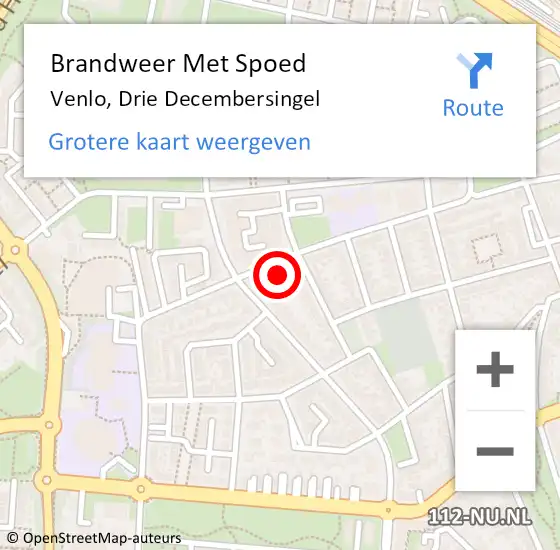 Locatie op kaart van de 112 melding: Brandweer Met Spoed Naar Venlo, Drie Decembersingel op 12 september 2022 08:31