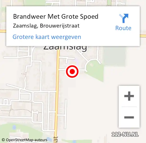 Locatie op kaart van de 112 melding: Brandweer Met Grote Spoed Naar Zaamslag, Brouwerijstraat op 12 september 2022 09:04