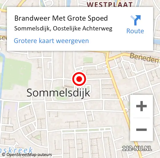 Locatie op kaart van de 112 melding: Brandweer Met Grote Spoed Naar Sommelsdijk, Oostelijke Achterweg op 12 september 2022 09:13