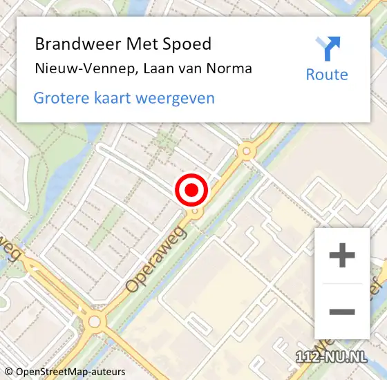 Locatie op kaart van de 112 melding: Brandweer Met Spoed Naar Nieuw-Vennep, Laan van Norma op 12 september 2022 10:13