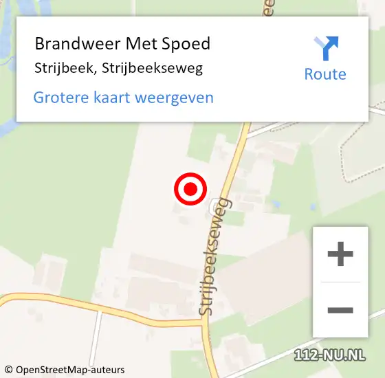 Locatie op kaart van de 112 melding: Brandweer Met Spoed Naar Strijbeek, Strijbeekseweg op 12 september 2022 11:06