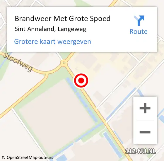 Locatie op kaart van de 112 melding: Brandweer Met Grote Spoed Naar Sint Annaland, Langeweg op 12 september 2022 12:21