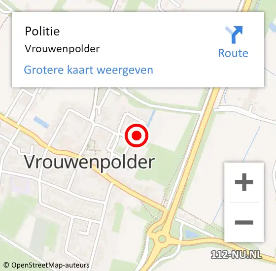 Locatie op kaart van de 112 melding: Politie Vrouwenpolder op 12 september 2022 12:56