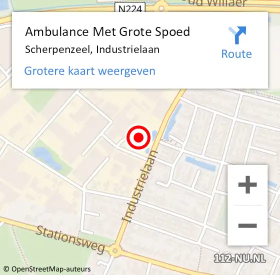 Locatie op kaart van de 112 melding: Ambulance Met Grote Spoed Naar Scherpenzeel, Industrielaan op 12 september 2022 13:34