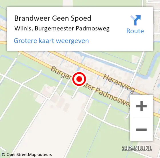 Locatie op kaart van de 112 melding: Brandweer Geen Spoed Naar Wilnis, Burgemeester Padmosweg op 12 september 2022 14:55
