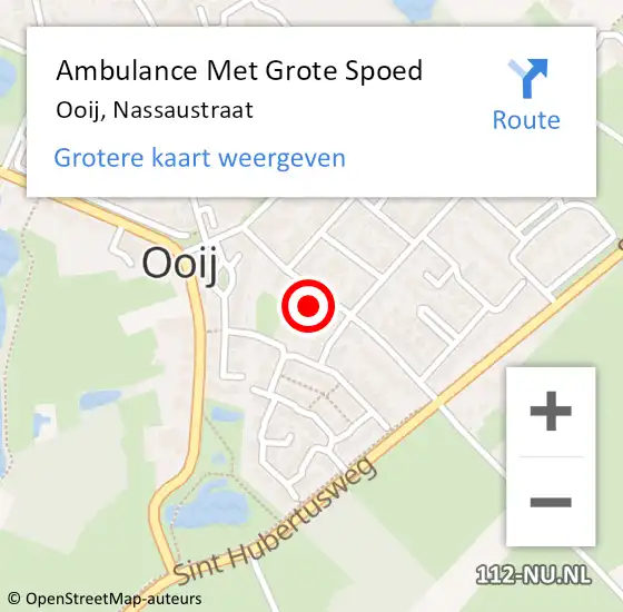 Locatie op kaart van de 112 melding: Ambulance Met Grote Spoed Naar Ooij, Nassaustraat op 12 september 2022 16:03