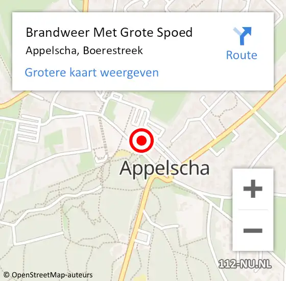 Locatie op kaart van de 112 melding: Brandweer Met Grote Spoed Naar Appelscha, Boerestreek op 12 september 2022 16:14