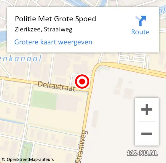 Locatie op kaart van de 112 melding: Politie Met Grote Spoed Naar Zierikzee, Straalweg op 12 september 2022 16:37