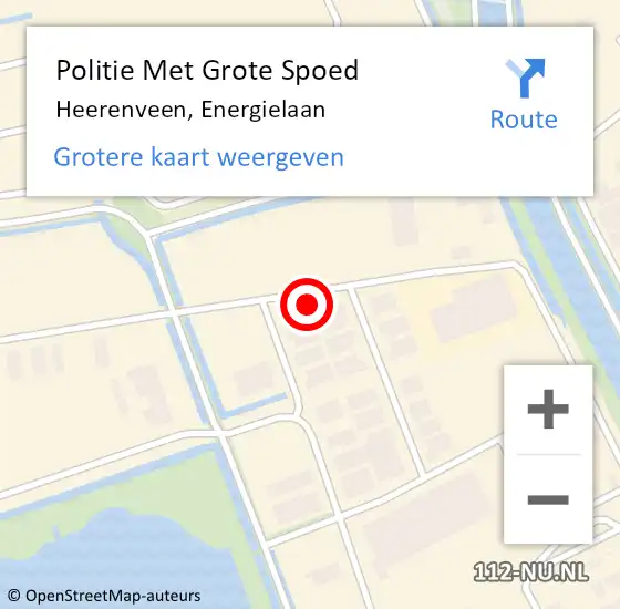 Locatie op kaart van de 112 melding: Politie Met Grote Spoed Naar Heerenveen, Energielaan op 12 september 2022 16:52