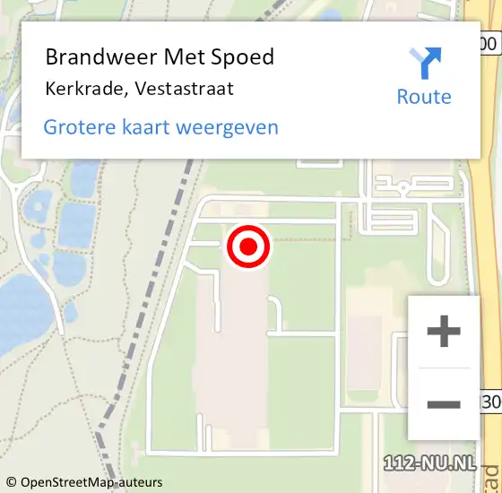 Locatie op kaart van de 112 melding: Brandweer Met Spoed Naar Kerkrade, Vestastraat op 12 september 2022 16:56