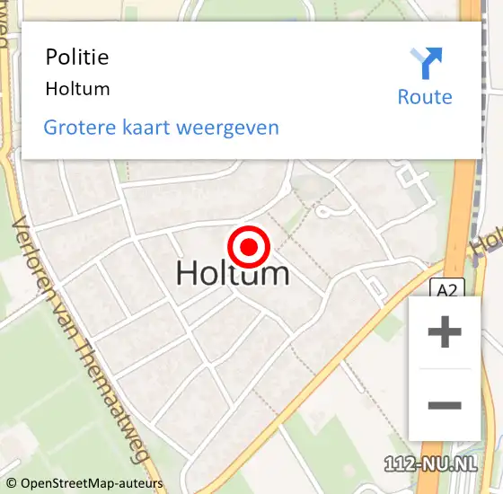 Locatie op kaart van de 112 melding: Politie Holtum op 12 september 2022 17:53