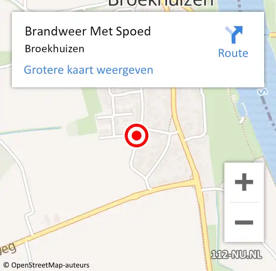 Locatie op kaart van de 112 melding: Brandweer Met Spoed Naar Broekhuizen op 12 september 2022 19:56