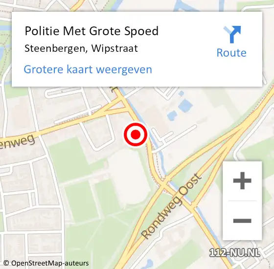 Locatie op kaart van de 112 melding: Politie Met Grote Spoed Naar Steenbergen, Wipstraat op 12 september 2022 19:58