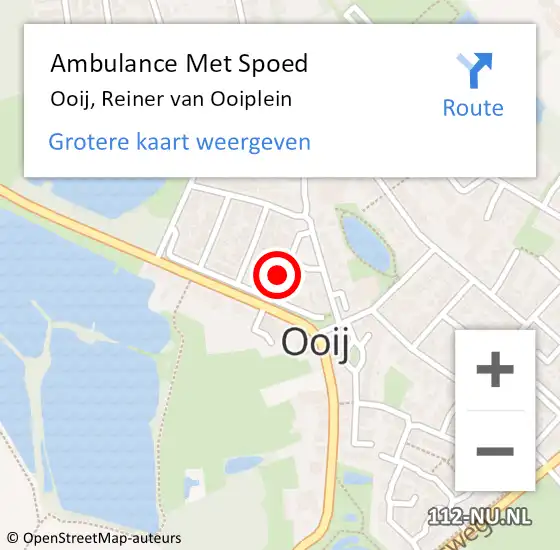 Locatie op kaart van de 112 melding: Ambulance Met Spoed Naar Ooij, Reiner van Ooiplein op 12 september 2022 20:27
