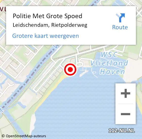 Locatie op kaart van de 112 melding: Politie Met Grote Spoed Naar Leidschendam, Rietpolderweg op 12 september 2022 20:55