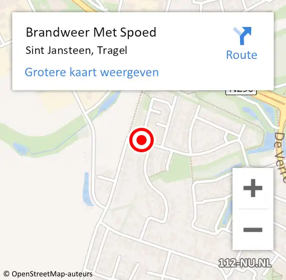 Locatie op kaart van de 112 melding: Brandweer Met Spoed Naar Sint Jansteen, Tragel op 12 september 2022 20:55