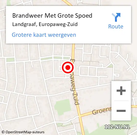 Locatie op kaart van de 112 melding: Brandweer Met Grote Spoed Naar Landgraaf, Europaweg-Zuid op 12 september 2022 21:43