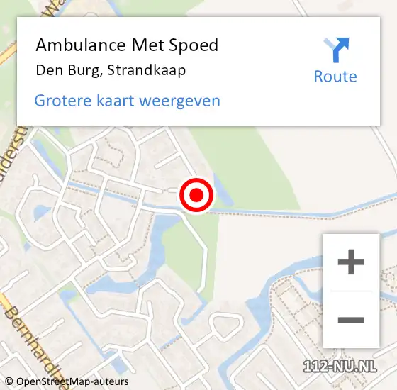 Locatie op kaart van de 112 melding: Ambulance Met Spoed Naar Den Burg, Strandkaap op 12 september 2022 21:43