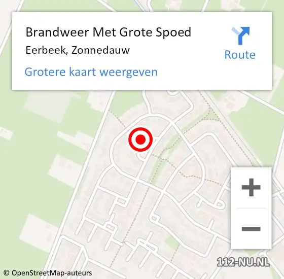 Locatie op kaart van de 112 melding: Brandweer Met Grote Spoed Naar Eerbeek, Zonnedauw op 13 september 2022 00:56