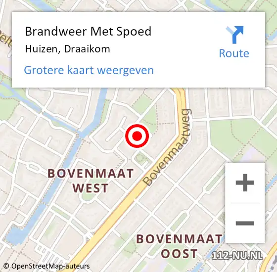 Locatie op kaart van de 112 melding: Brandweer Met Spoed Naar Huizen, Draaikom op 13 september 2022 02:36