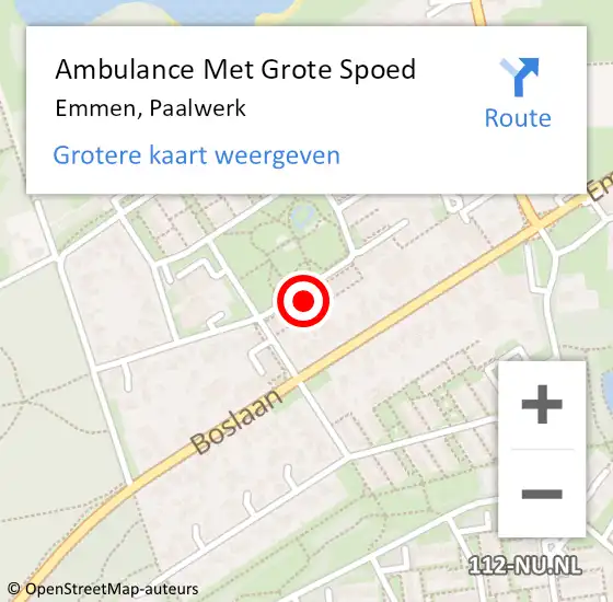 Locatie op kaart van de 112 melding: Ambulance Met Grote Spoed Naar Emmen, Paalwerk op 13 september 2022 03:36
