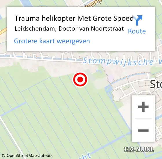 Locatie op kaart van de 112 melding: Trauma helikopter Met Grote Spoed Naar Leidschendam, Doctor van Noortstraat op 13 september 2022 05:22