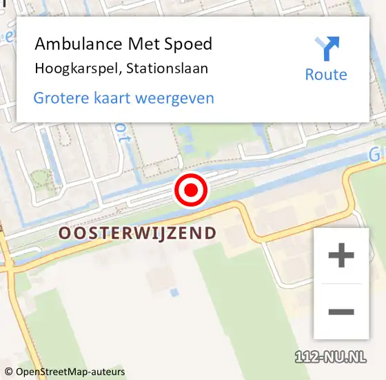 Locatie op kaart van de 112 melding: Ambulance Met Spoed Naar Hoogkarspel, Stationslaan op 13 september 2022 07:03