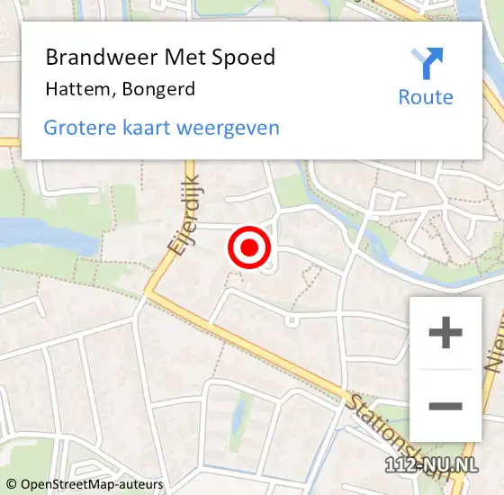 Locatie op kaart van de 112 melding: Brandweer Met Spoed Naar Hattem, Bongerd op 13 september 2022 08:06