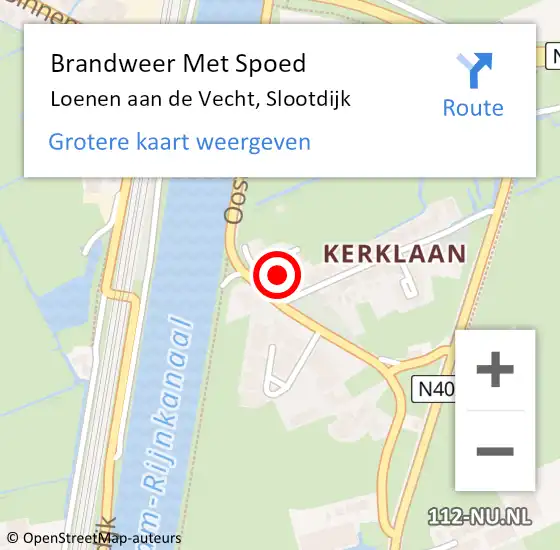 Locatie op kaart van de 112 melding: Brandweer Met Spoed Naar Loenen aan de Vecht, Slootdijk op 13 september 2022 08:15