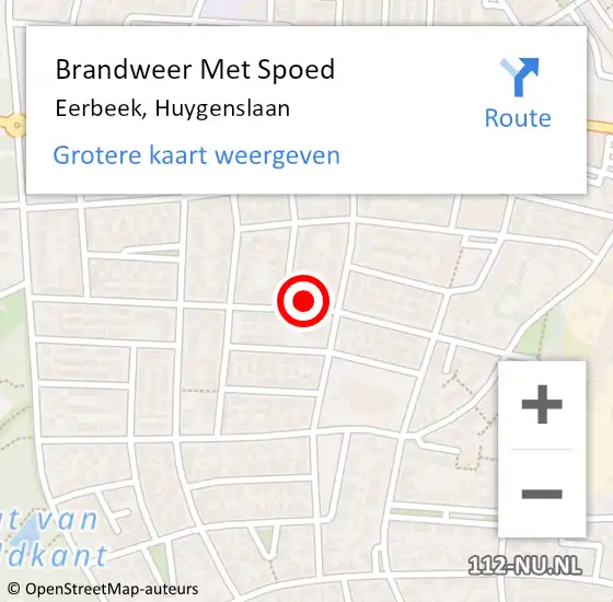 Locatie op kaart van de 112 melding: Brandweer Met Spoed Naar Eerbeek, Huygenslaan op 13 september 2022 10:25