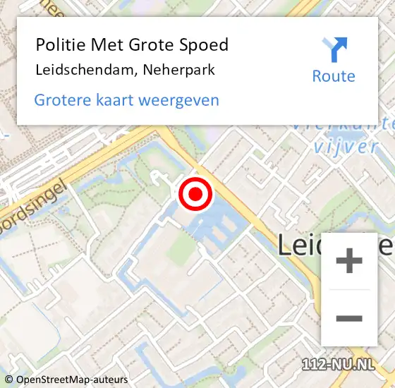 Locatie op kaart van de 112 melding: Politie Met Grote Spoed Naar Leidschendam, Neherpark op 13 september 2022 12:35