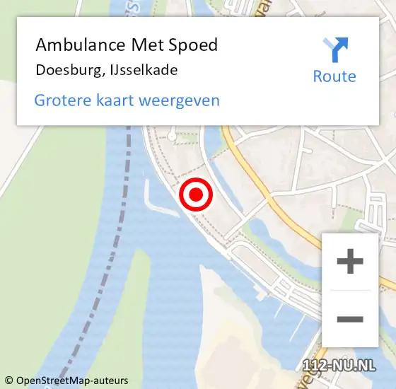 Locatie op kaart van de 112 melding: Ambulance Met Spoed Naar Doesburg, IJsselkade op 13 september 2022 12:43