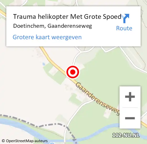 Locatie op kaart van de 112 melding: Trauma helikopter Met Grote Spoed Naar Doetinchem, Gaanderenseweg op 13 september 2022 14:37