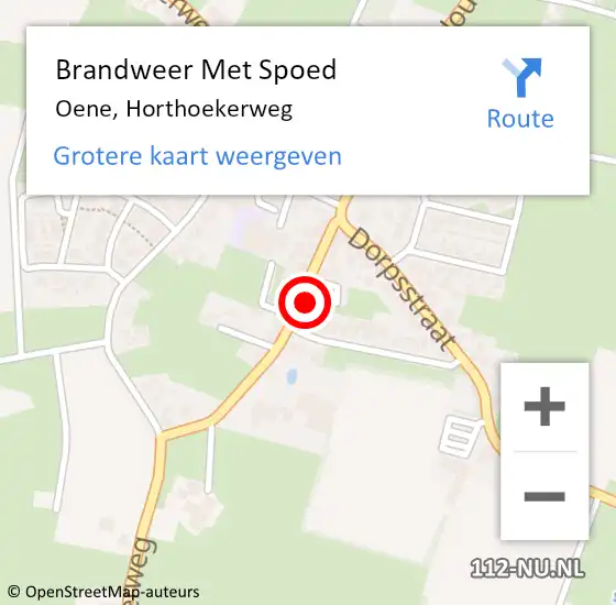 Locatie op kaart van de 112 melding: Brandweer Met Spoed Naar Oene, Horthoekerweg op 13 september 2022 14:42