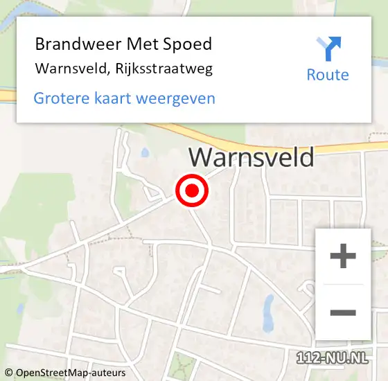 Locatie op kaart van de 112 melding: Brandweer Met Spoed Naar Warnsveld, Rijksstraatweg op 13 september 2022 14:43