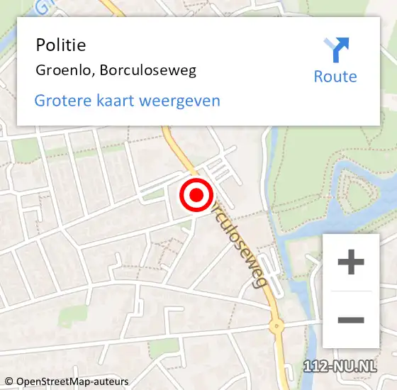 Locatie op kaart van de 112 melding: Politie Groenlo, Borculoseweg op 13 september 2022 15:12