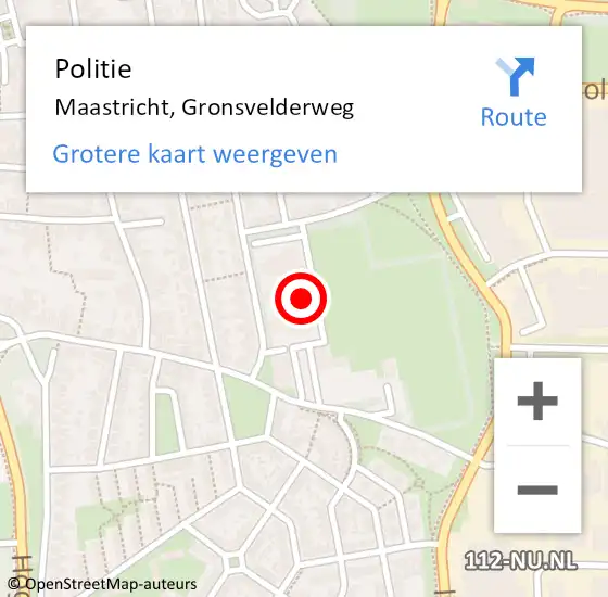 Locatie op kaart van de 112 melding: Politie Maastricht, Gronsvelderweg op 13 september 2022 16:18