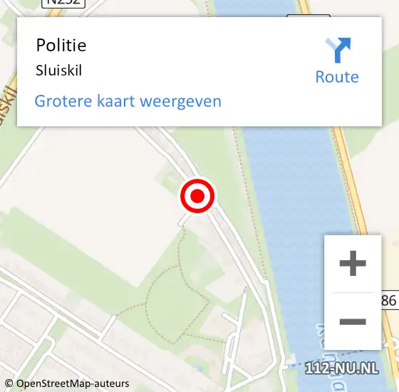 Locatie op kaart van de 112 melding: Politie Sluiskil op 13 september 2022 16:30