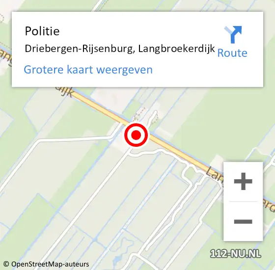 Locatie op kaart van de 112 melding: Politie Driebergen-Rijsenburg, Langbroekerdijk op 13 september 2022 16:38