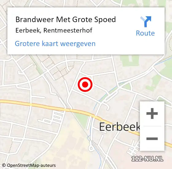 Locatie op kaart van de 112 melding: Brandweer Met Grote Spoed Naar Eerbeek, Rentmeesterhof op 13 september 2022 16:49