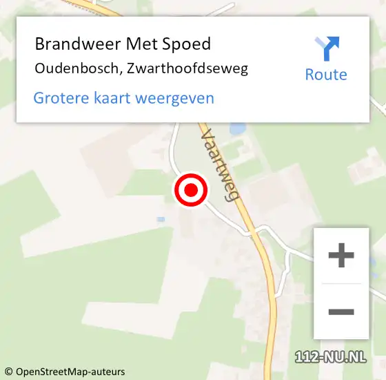 Locatie op kaart van de 112 melding: Brandweer Met Spoed Naar Oudenbosch, Zwarthoofdseweg op 29 juli 2014 10:07