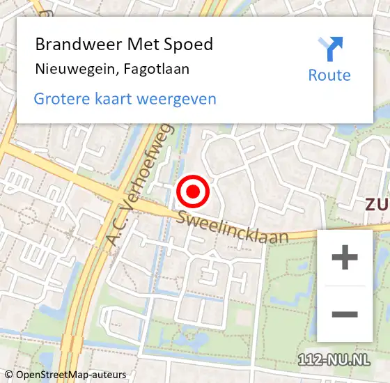 Locatie op kaart van de 112 melding: Brandweer Met Spoed Naar Nieuwegein, Fagotlaan op 13 september 2022 19:49