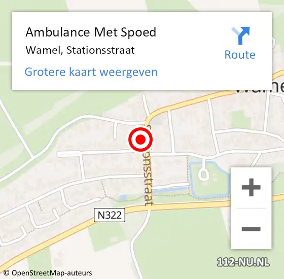 Locatie op kaart van de 112 melding: Ambulance Met Spoed Naar Wamel, Stationsstraat op 13 september 2022 20:34