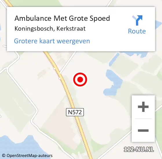 Locatie op kaart van de 112 melding: Ambulance Met Grote Spoed Naar Koningsbosch, Kerkstraat op 29 juli 2014 10:16