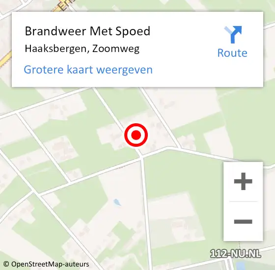 Locatie op kaart van de 112 melding: Brandweer Met Spoed Naar Haaksbergen, Zoomweg op 13 september 2022 21:54