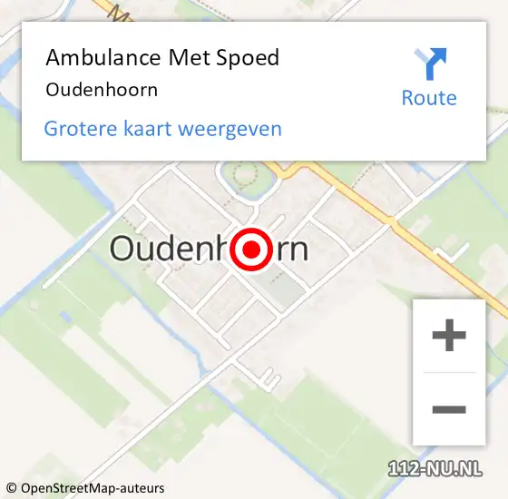 Locatie op kaart van de 112 melding: Ambulance Met Spoed Naar Oudenhoorn op 14 september 2022 00:58