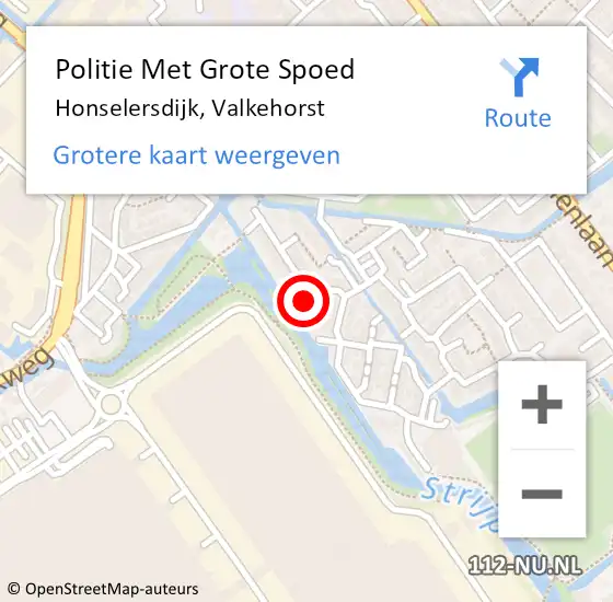 Locatie op kaart van de 112 melding: Politie Met Grote Spoed Naar Honselersdijk, Valkehorst op 14 september 2022 08:00