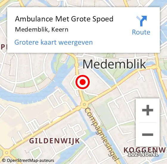 Locatie op kaart van de 112 melding: Ambulance Met Grote Spoed Naar Medemblik, Keern op 14 september 2022 10:05